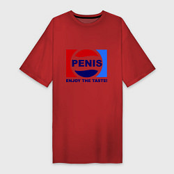 Футболка женская-платье Penis. Enjoy the taste, цвет: красный