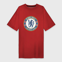 Футболка женская-платье Chelsea FC, цвет: красный