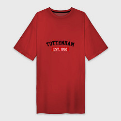 Футболка женская-платье FC Tottenham Est. 1882, цвет: красный