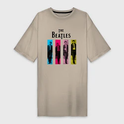 Футболка женская-платье Walking Beatles, цвет: миндальный