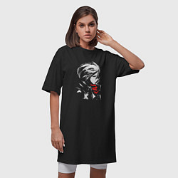 Футболка женская-платье Микаса Аккерман, цвет: черный — фото 2