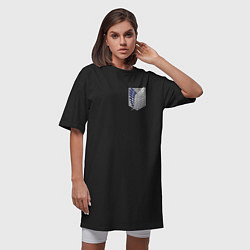 Футболка женская-платье Атака титанов - разведотряд, цвет: черный — фото 2