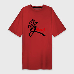Женская футболка-платье Китайский символ любви (love)