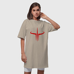 Футболка женская-платье Quake logo, цвет: миндальный — фото 2