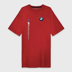Футболка женская-платье BMW M PERFORMANCE БМВ, цвет: красный