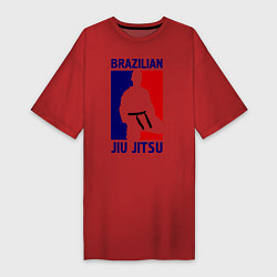 Футболка женская-платье Brazilian Jiu jitsu, цвет: красный