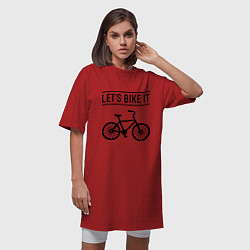 Футболка женская-платье Lets bike it, цвет: красный — фото 2