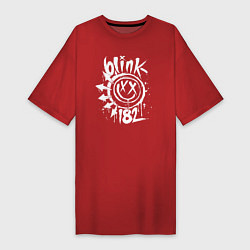 Футболка женская-платье Blink-182: Smile, цвет: красный