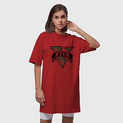 Футболка женская-платье GTA V: Logo, цвет: красный — фото 2