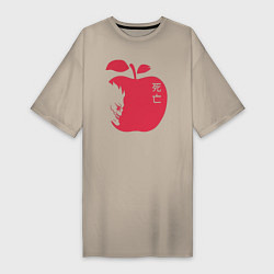 Женская футболка-платье Тетрадь Смерти - Рюк и яблоко
