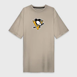 Футболка женская-платье Pittsburgh Penguins: Evgeni Malkin, цвет: миндальный