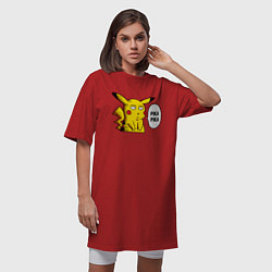 Футболка женская-платье Pika Pika Okay, цвет: красный — фото 2