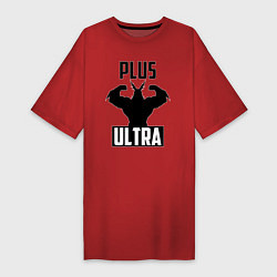 Футболка женская-платье PLUS ULTRA черный, цвет: красный