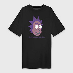 Футболка женская-платье Wubba lubba dub dub, цвет: черный