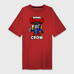 Футболка женская-платье BRAWL STARS CROW, цвет: красный