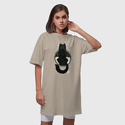 Футболка женская-платье Йольский кот, цвет: миндальный — фото 2