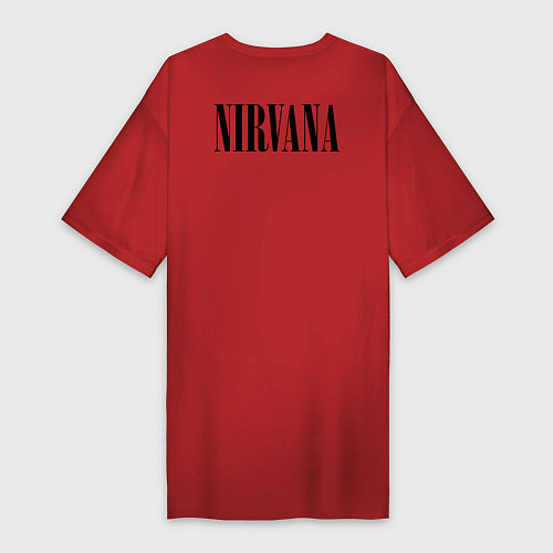 Женская футболка-платье NIRVANA на спине / Красный – фото 2
