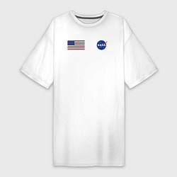 Футболка женская-платье NASA, цвет: белый