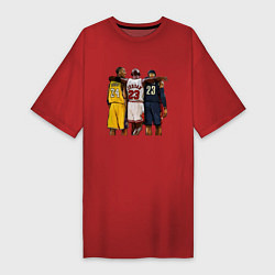 Футболка женская-платье Bryant, Jordan, James, цвет: красный