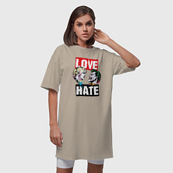 Футболка женская-платье Love Hate, цвет: миндальный — фото 2