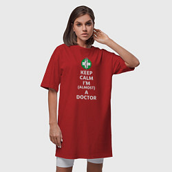 Футболка женская-платье Keep calm I??m a doctor, цвет: красный — фото 2