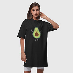 Футболка женская-платье Милый авокадо, цвет: черный — фото 2