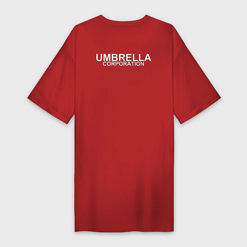 Женская футболка-платье UMBRELLA CORP НА СПИНЕ / Красный – фото 2