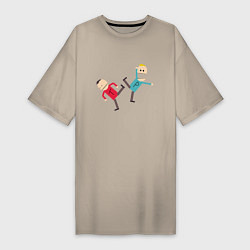 Футболка женская-платье South Park Терренс и Филлип, цвет: миндальный