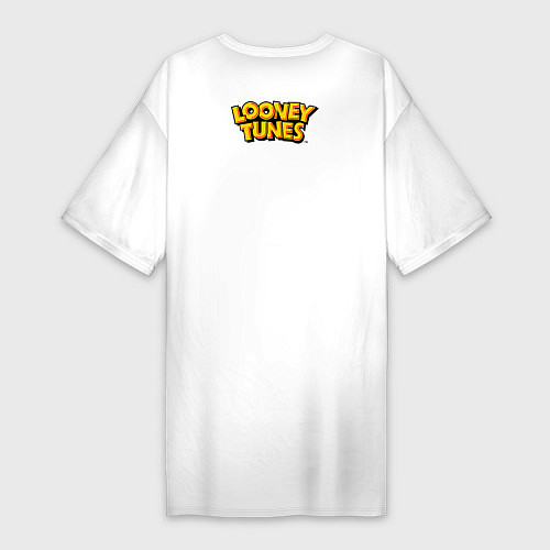 Женская футболка-платье Багз Банни и Даффи Дак / Белый – фото 2