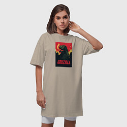 Футболка женская-платье Godzilla, цвет: миндальный — фото 2