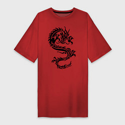 Женская футболка-платье Дракон орнамент