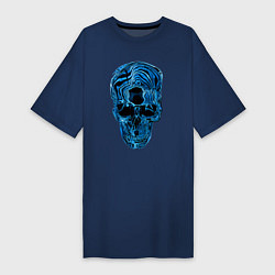 Футболка женская-платье Skull - illusion, цвет: тёмно-синий