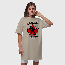 Футболка женская-платье Canada Hockey, цвет: миндальный — фото 2