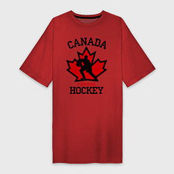 Футболка женская-платье Canada Hockey, цвет: красный