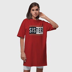 Футболка женская-платье Sister, цвет: красный — фото 2