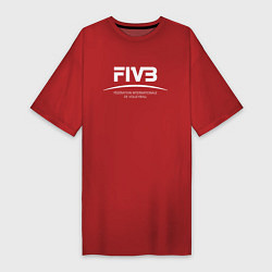 Футболка женская-платье FIVB ВОЛЕЙБОЛ, цвет: красный