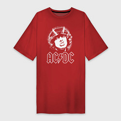 Футболка женская-платье ACDC Angus, цвет: красный