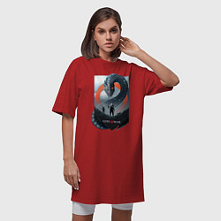 Футболка женская-платье Кратос и Атрей, цвет: красный — фото 2