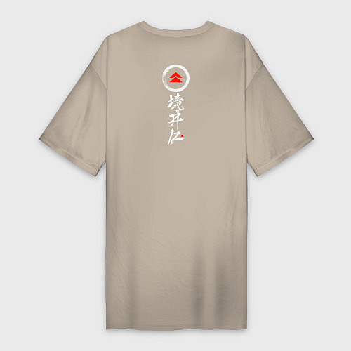 Женская футболка-платье Ghost of Tsushima / Миндальный – фото 2