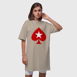 Футболка женская-платье Покер Пики Poker Stars, цвет: миндальный — фото 2