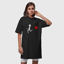 Футболка женская-платье Бегу к тебе, цвет: черный — фото 2
