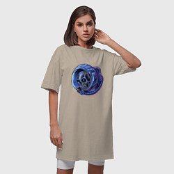 Футболка женская-платье Мертвый астронавт, цвет: миндальный — фото 2