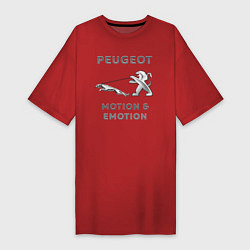 Футболка женская-платье Пежо Ягуар Emotion, цвет: красный