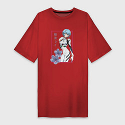 Футболка женская-платье Рей Аянами Evangelion, цвет: красный
