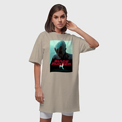 Футболка женская-платье Слезы в дожде Blade Runner, цвет: миндальный — фото 2