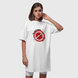 Футболка женская-платье Под защитой вакцины covid, цвет: белый — фото 2
