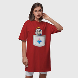 Футболка женская-платье Pocket Paimon, цвет: красный — фото 2