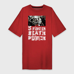 Футболка женская-платье Five Finger Death Punch, цвет: красный