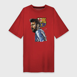 Женская футболка-платье Lionel Messi Barcelona Argentina Striker