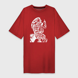 Футболка женская-платье Andy Warhol, self-portrait, цвет: красный